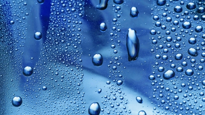 raindrops on blue window wallpaper